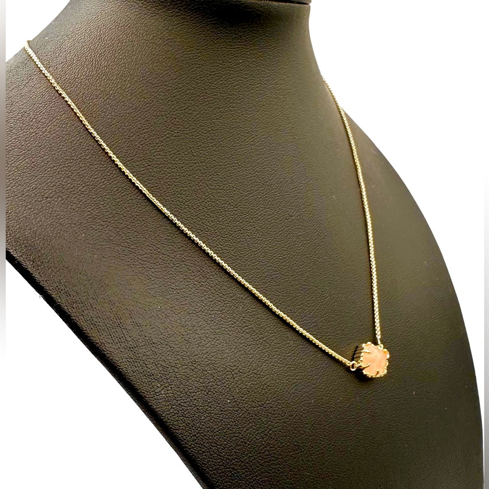 Kendra Scott Gold & Pink Stone Necklace-w/Dust Bag-Never Used-Excel Condition - Picture 3 of 7